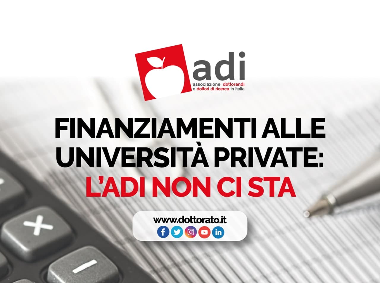 Finanziamenti alle Università private l'ADI non ci sta
